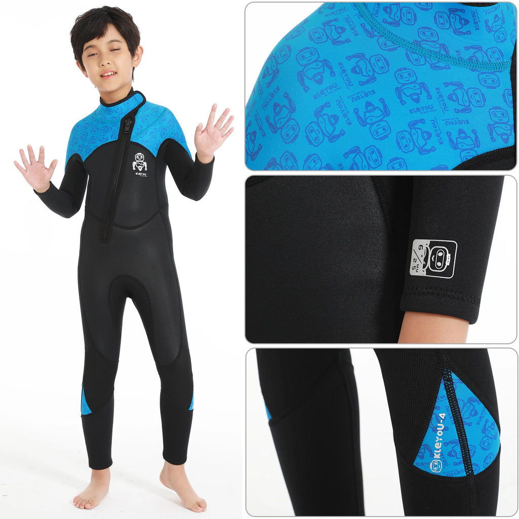 Kids Surfing Wetsuit,Children's Neoprene Thick Swimsuits,Underwater Diving Suits Boys Jellyfish UPF50+ Swimwear Bathing Clothing