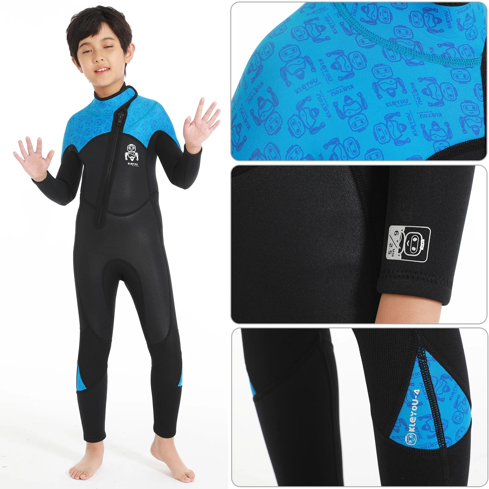 Kids Surfing Wetsuit,Children's Neoprene Thick Swimsuits,Underwater Diving Suits Boys Jellyfish UPF50+ Swimwear Bathing Clothing