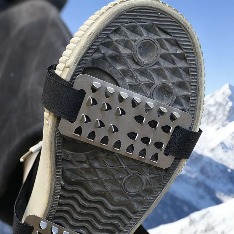Mens Womens Mountaineering Boots and Shoes Non-slip Hiking Hiking Accessories Stainless Steel Non-slip Ice Claws Snowshoe Spikes
