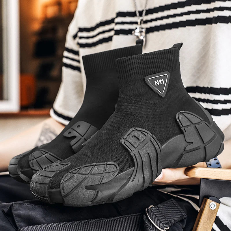 Outdoor Men Casual Boots Winter Designer Soft Sneakers Breathable Mens Socks Shoes Slip on Flat Lightweight Walking Sport Shoes
