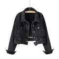 Streetwear Blue Black Denim Jacket Women's Chic Jeans Coat Oversize Loose Short Outerwear Female Casual Tops Retro Spring Autumn