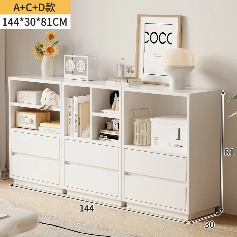 Bookshelf Home Modern Simple Floor Free Combination Storage Display Cabinet Living Room Grid Shelf Side Cabinet