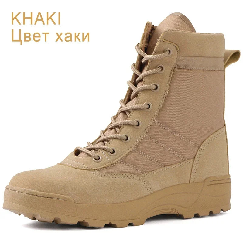 Men's Boot Combat Mens Camo Ankle Boots Tactical Big Size 36-47 Boot Male Shoes Work Safety Shoes Motocycle Boots