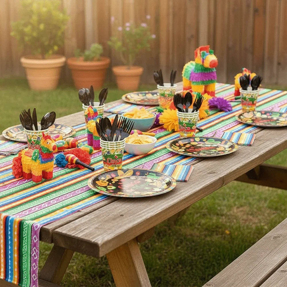 Cinco de Mayo Party Supplies Mexican Fiesta Party Decor Tableware Plate Napkin Banner Cake Topper For Carnival Birthday Party