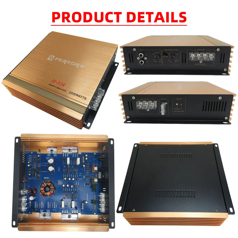 2-Channel 12V Car Power Amplifier Class A/B Digital Stereo Surround Passive Subwoofer Audio Player For Cars Max 2200W AMP