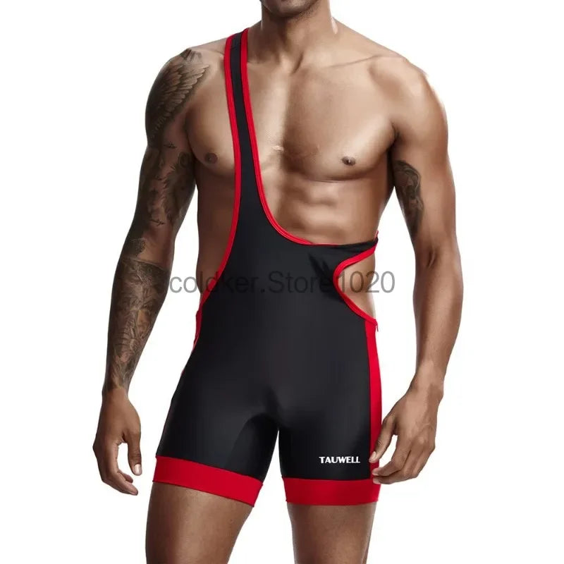 Men's Undershirts Sexy Slim Bodysuit Shaper Wrestling Singlets Jumpsuits Male Underwear Bodywear Sports Bodybuilding UNDERWEAR