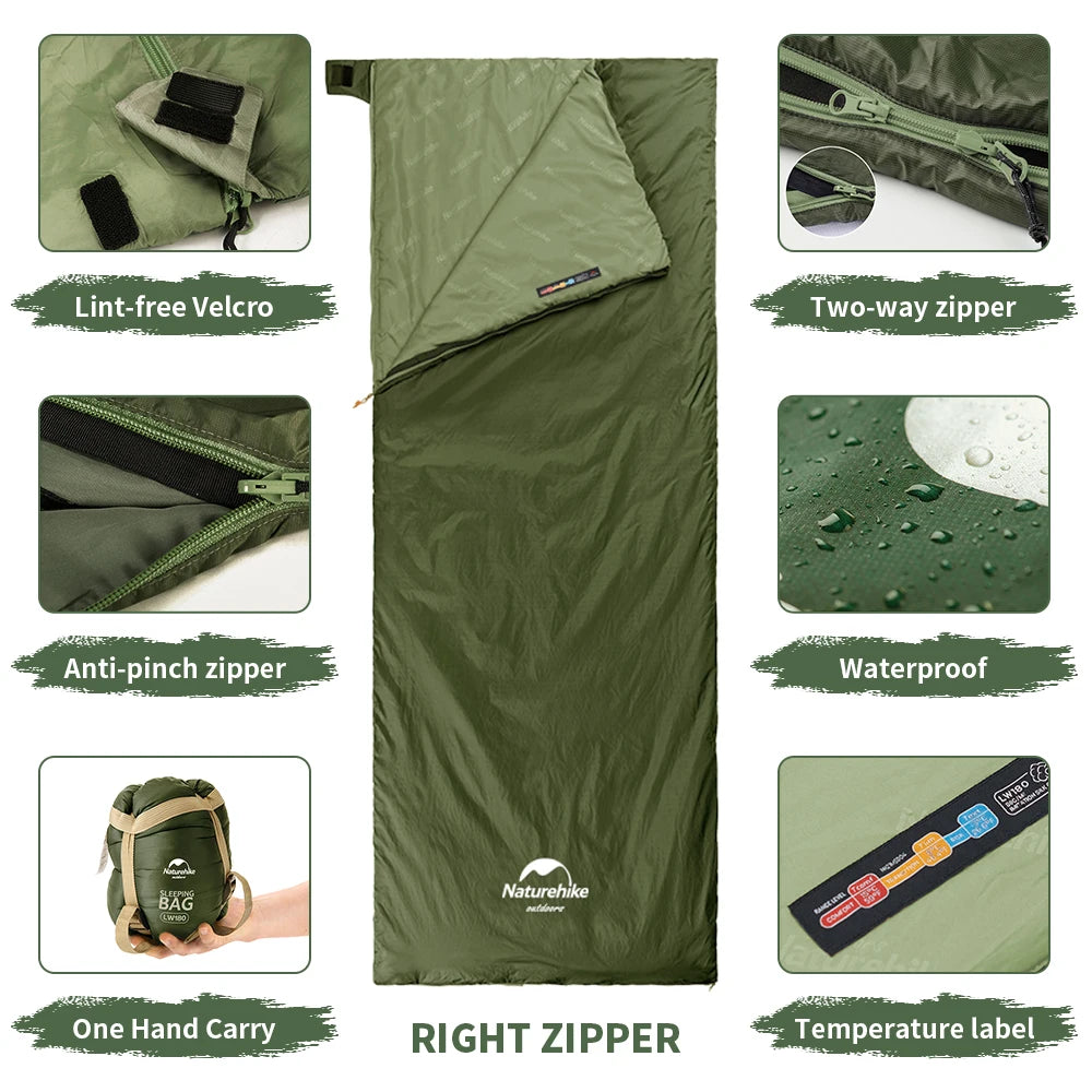 Naturehike 2026 New Camping Sleeping Bag Waterproof Ultralight 3 Season Sleeping Quilt Splicing Travel Large Sleeping Bags