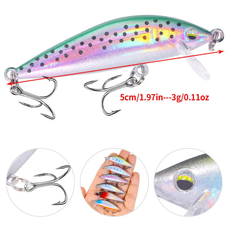 3GFloating Minnow Lua Lure5CMLength Freshwater Special Creek Fish Bass Crappie Mandarin Fish Horse Mouth Full Swimming Layer Bio