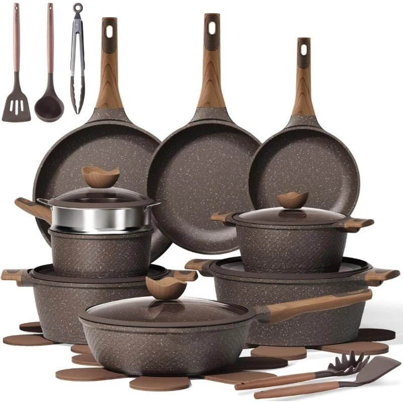 26 PCS Non Stick Pots and Pans Set Induction Cookware Kitchen Cooking PFOA Free