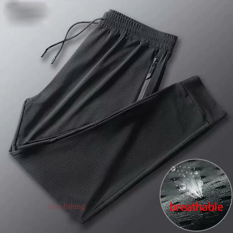 Summer Fishing Pants Outdoor Green Fishing Trousers feather Mesh Quick Dry Sport Thin Breathable Fishing Clothes Men Casual