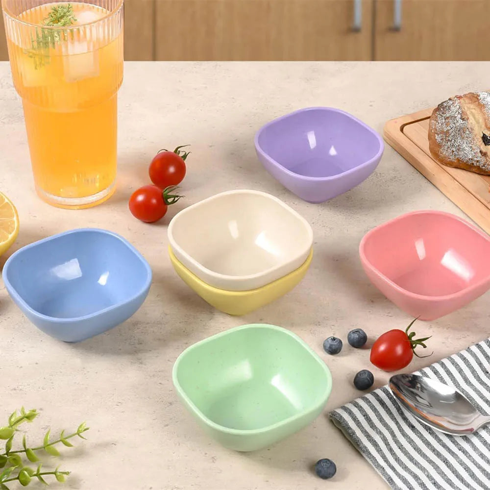 Small Bowls,4.5 OZ Assorted Colors Dipping Sauce Cups,Ice Cream Bowls,Wheat Straw, Plastic Prep for Side Dishes,Dessert,Snacks