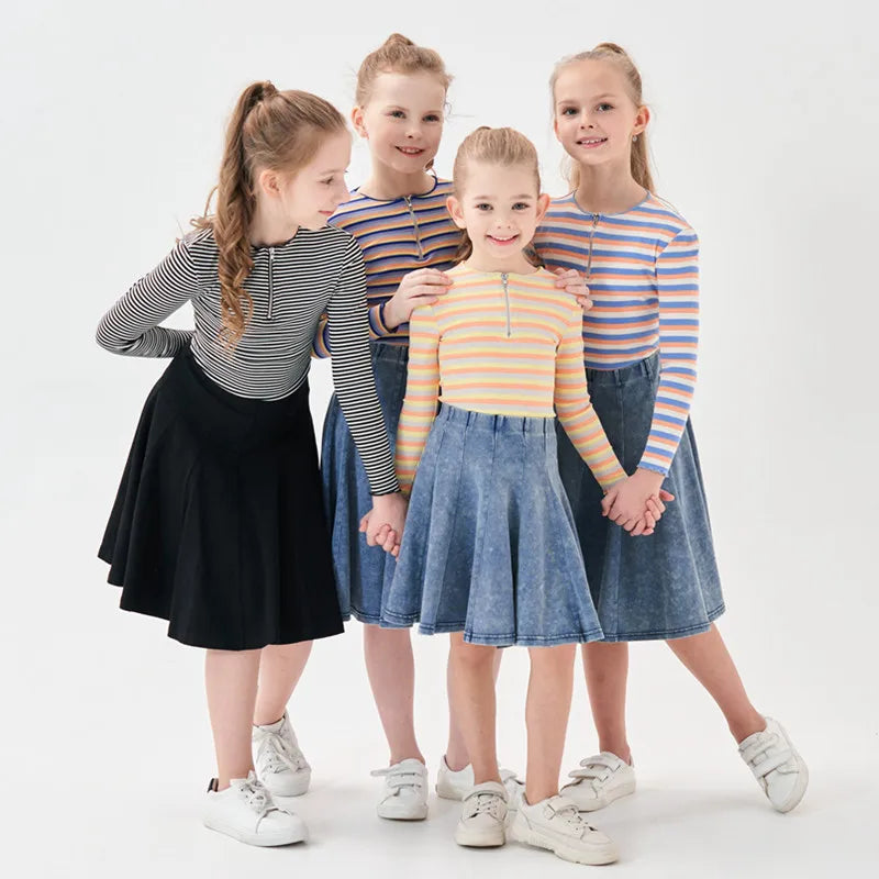Kids Girls Panel Casual Skirts Mom Daughter Fashion Sporty Family Matching Spring Summer Skirt Clothing