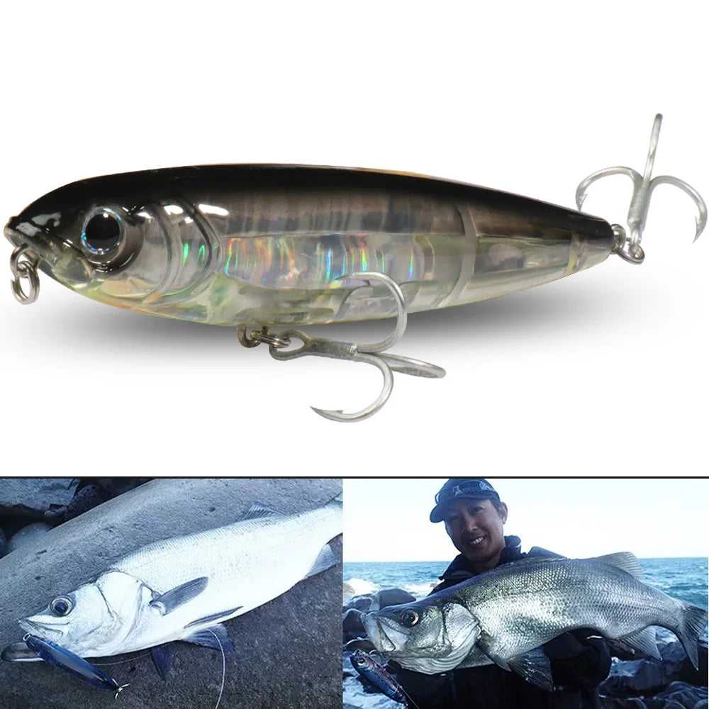 Floating Pencil Bait 17.5g 10cm Topwater Walk The Dog Fishing Lure 3D Swimbait Hook Popper Pesca Wobbler Minnow Rattle Cranbait
