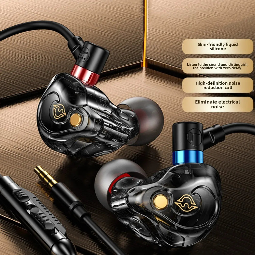 Stereo Wired Earbuds 3.5mm/Type C Wired Earphone in-Ear HD Mic Wired Headset HiFi Stereo Surround Sound Earpiece Headset Sport