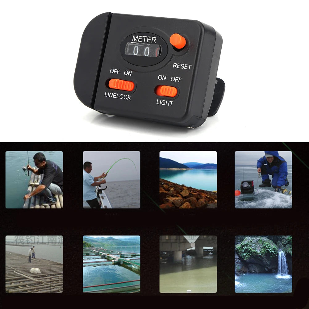 Fishing Depth Finder Fishing Line Meter Counter Professional Clip on Rod Fishing Line Counter Depth Finder Digital Diaplay 99m