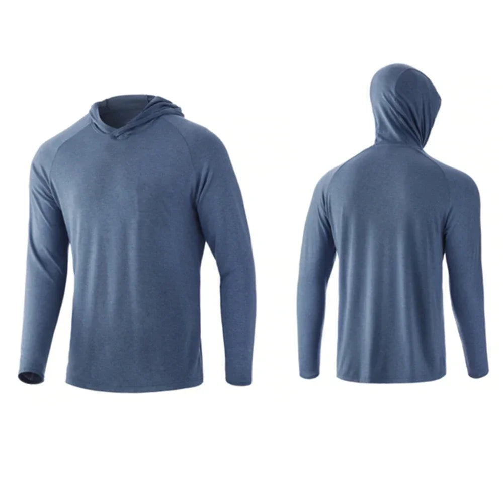 Fishing Apparel Clothing Men Long Sleeve Fishing T-shirt Sun Protection Uv Breathable Hooded Angling Camisa De Pesca