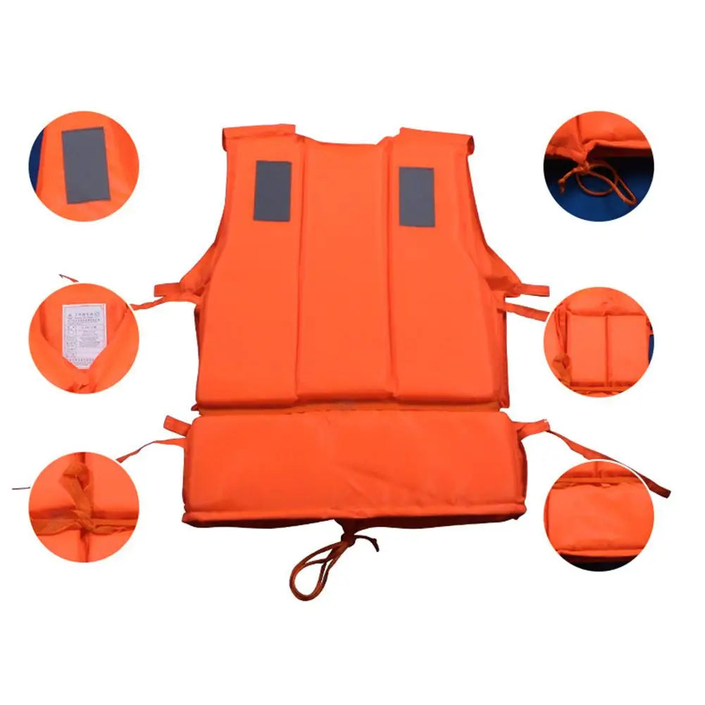 Life Jacket Orange Useful Adult Childen Foam Flotation Swimming Life Jacket Vest Boats Fishing Vest Swimming Drifting Vest