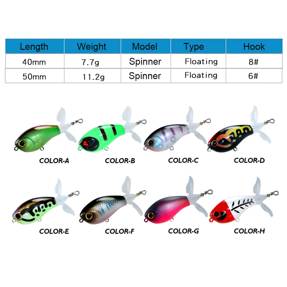 Topwater Pencil Spinner Baits, Fishing Lure, Crank Bass, Crankbait Surface, Artificial Hard Baits, Buzzbait Fishing, 7.7g, 11.2g