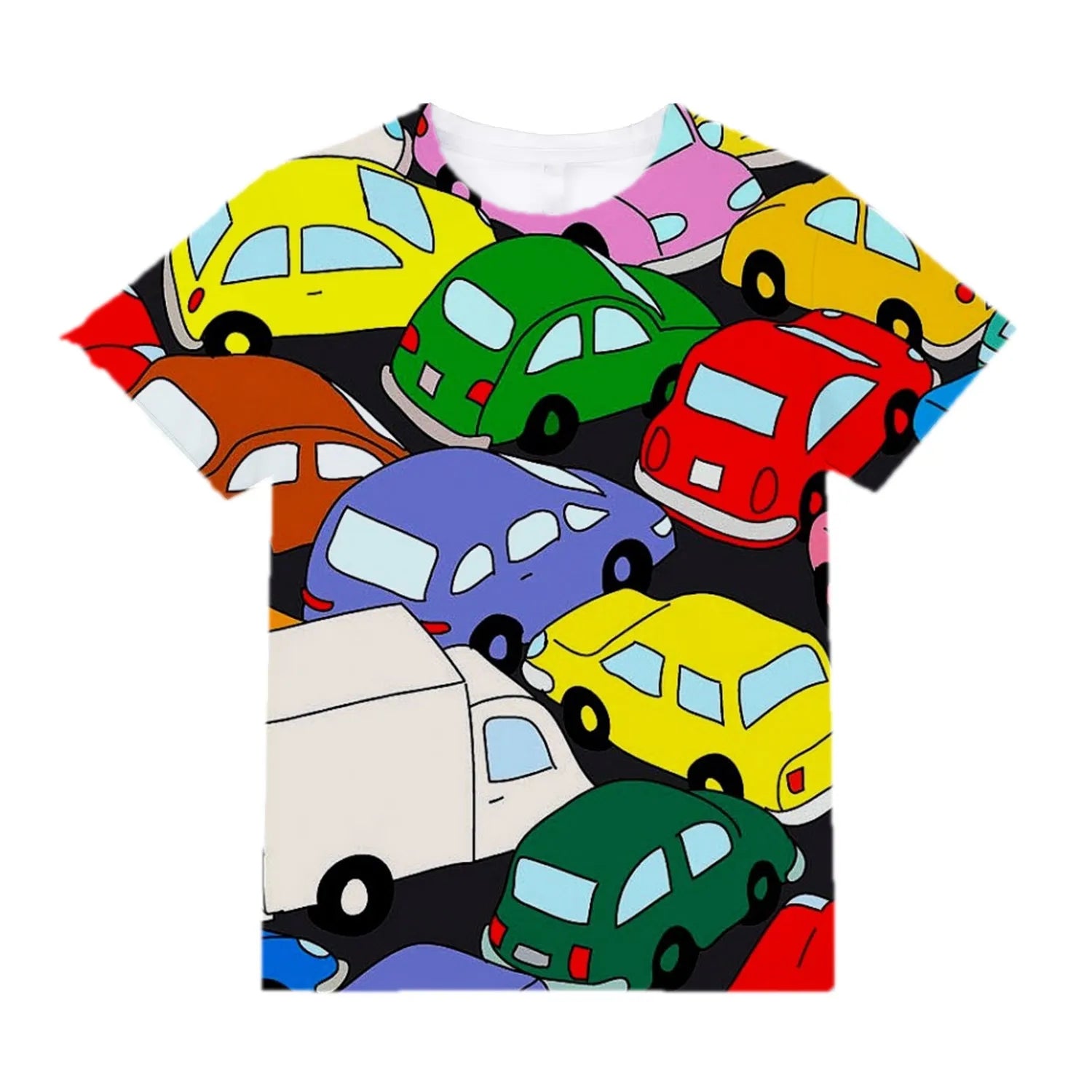Kids Clothes for Girls from 2 to 7 Years Cute Things Cartoon Car Fashion T-Shirt Boys 9 to 14 Years White Tshirt Summer Tees Top