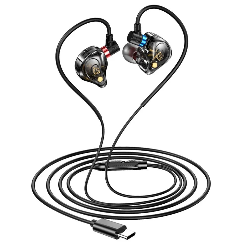 Stereo Wired Earbuds 3.5mm/Type C Wired Earphone in-Ear HD Mic Wired Headset HiFi Stereo Surround Sound Earpiece Headset Sport