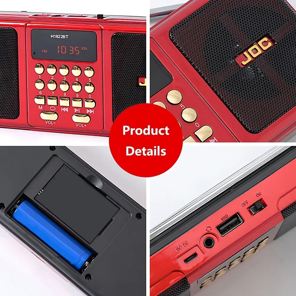 Mini Portable Speaker Radio Handheld Rechargeable Digital FM USB TF MP3 Player Bluetooth Speaker Devices Supplies for Computers