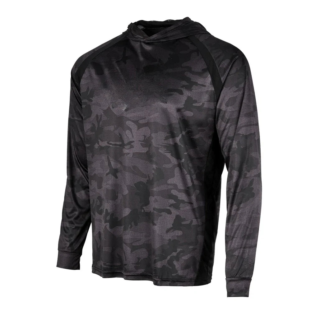 Fishing Apparel Summer Outdoor Men Long Sleeve T Shirt Fish Shirt Sun Protection Breathable Hooded Angling Clothing