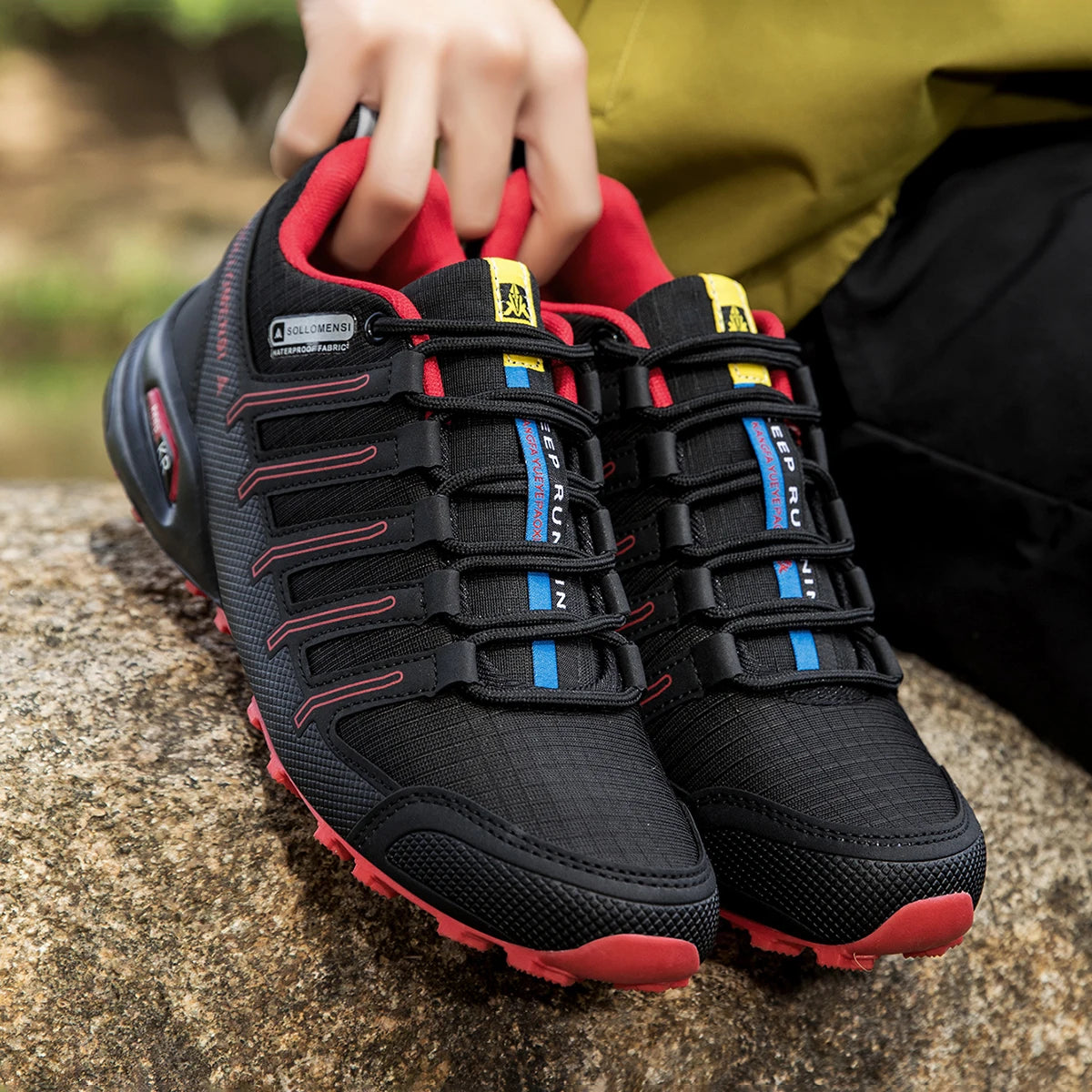 Men's Hiking Shoes,Rubber Soles, Non-Slip And Wear-Resistant All-Terrain Hiking Sports Shoes, Camping And Hunting Training Shoes