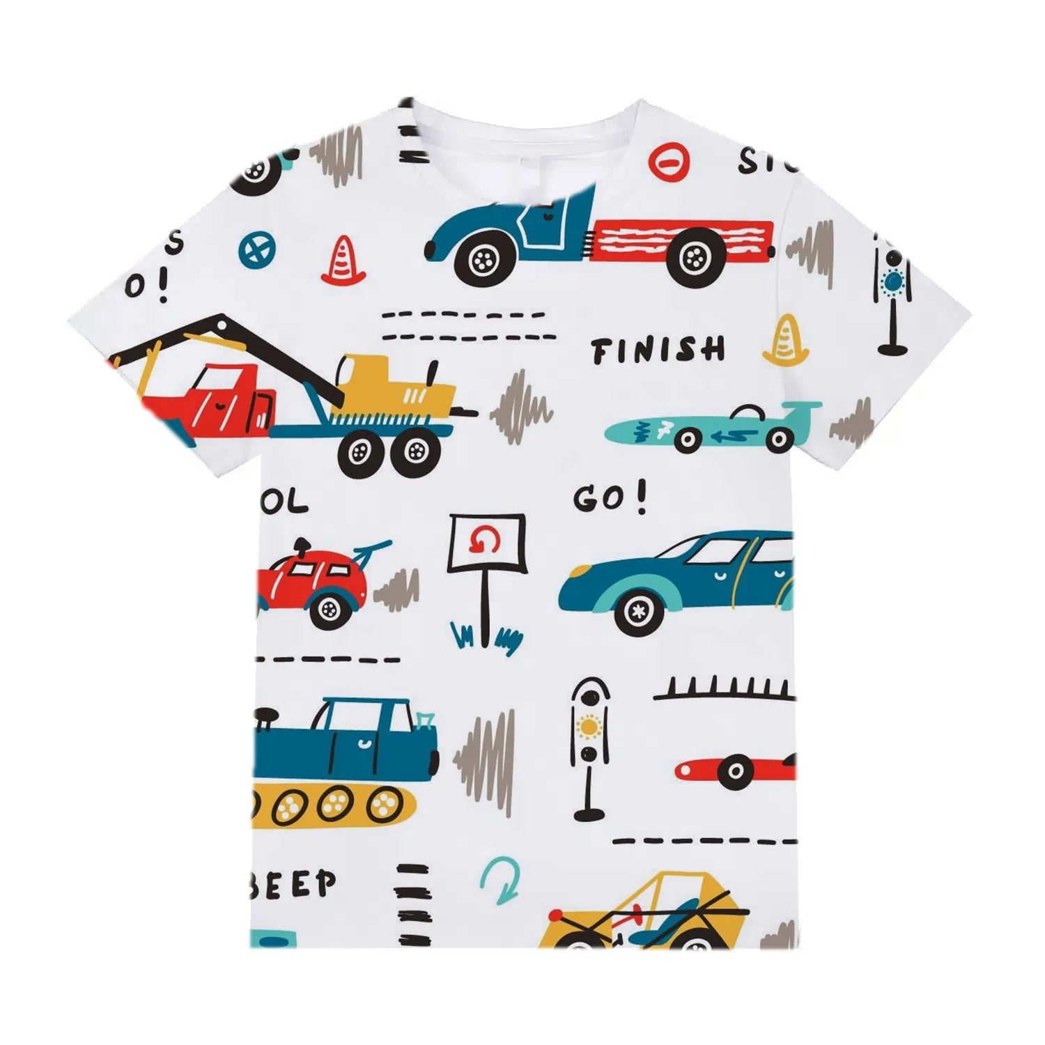 Kids Clothes for Girls from 2 to 7 Years Cute Things Cartoon Car Fashion T-Shirt Boys 9 to 14 Years White Tshirt Summer Tees Top