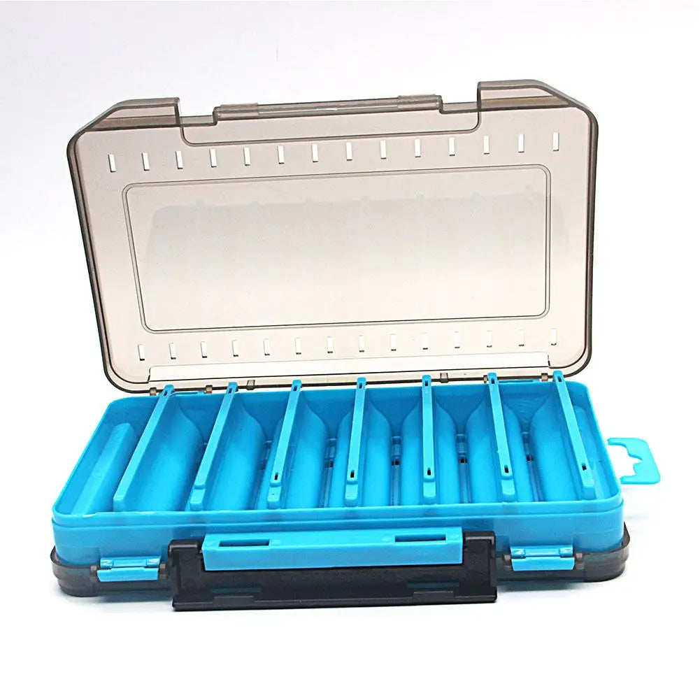Fishing Tackle Box Lure Storage 14 Compartments Double Sided Open Case Strength Container Baits Gear Accesorios Pesca Tools Set