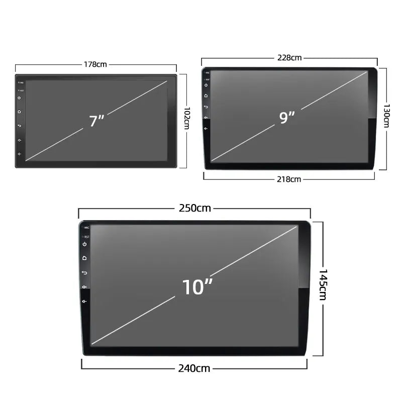 Car radio with GPS Multimedia player with Android 12 7/9/10''2 Din Universal Stereo Carplay AUTO for Volkswagen, Nissan, Hyundai