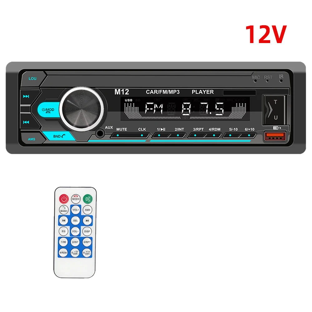 HIPPBQCC Car Stereo Radio 1Din Player FM MP3 Player Digital Bluetooth Car Radio Stereo Audio Music USB/SD with In Dash AUX Input