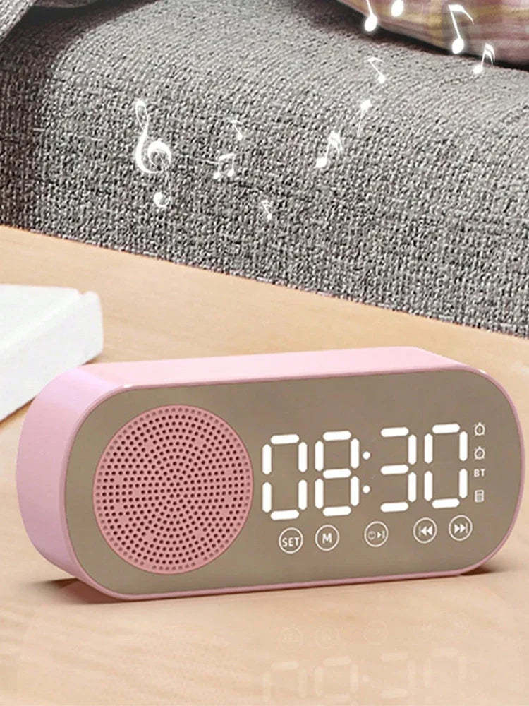 Digital Alarm Clock Wireless Bluetooth Speaker Multi-functional Subwoofer Clock Mini AI Smart Alarm Clock Speaker Music Player
