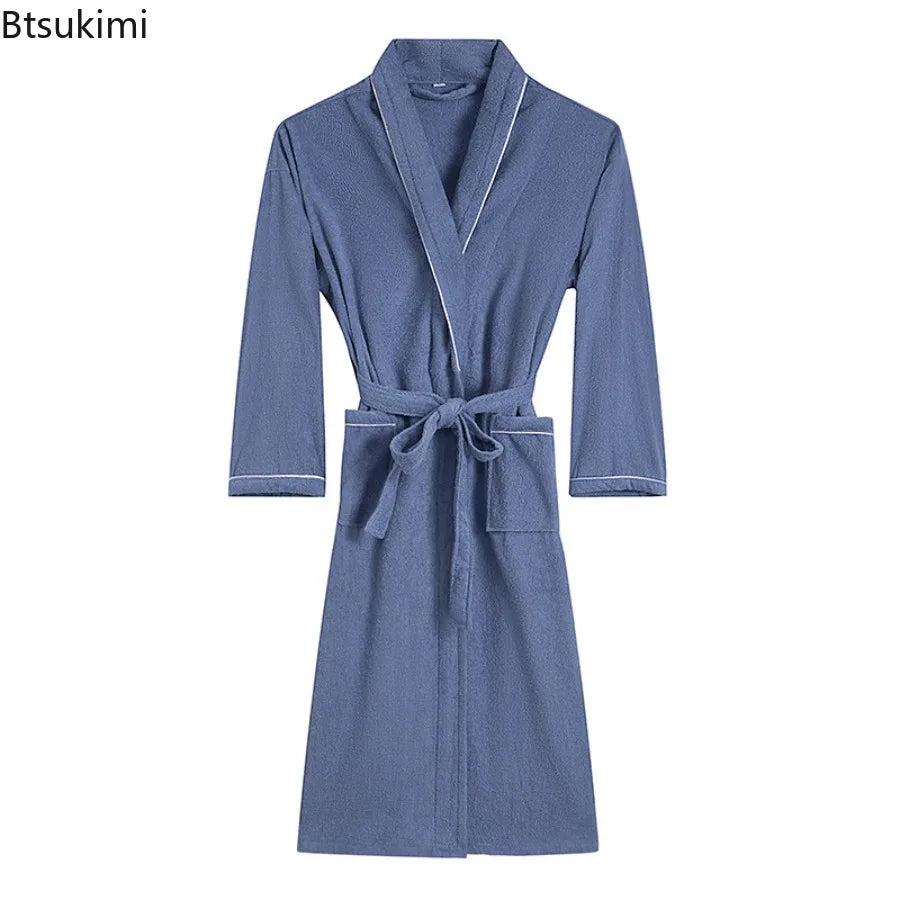Women's 100% Cotton Toweling Terry Robe Unisex Lovers Soft Bath Robe for Men and Women Nightrobe Sleepwear Casual Home Bathrobe
