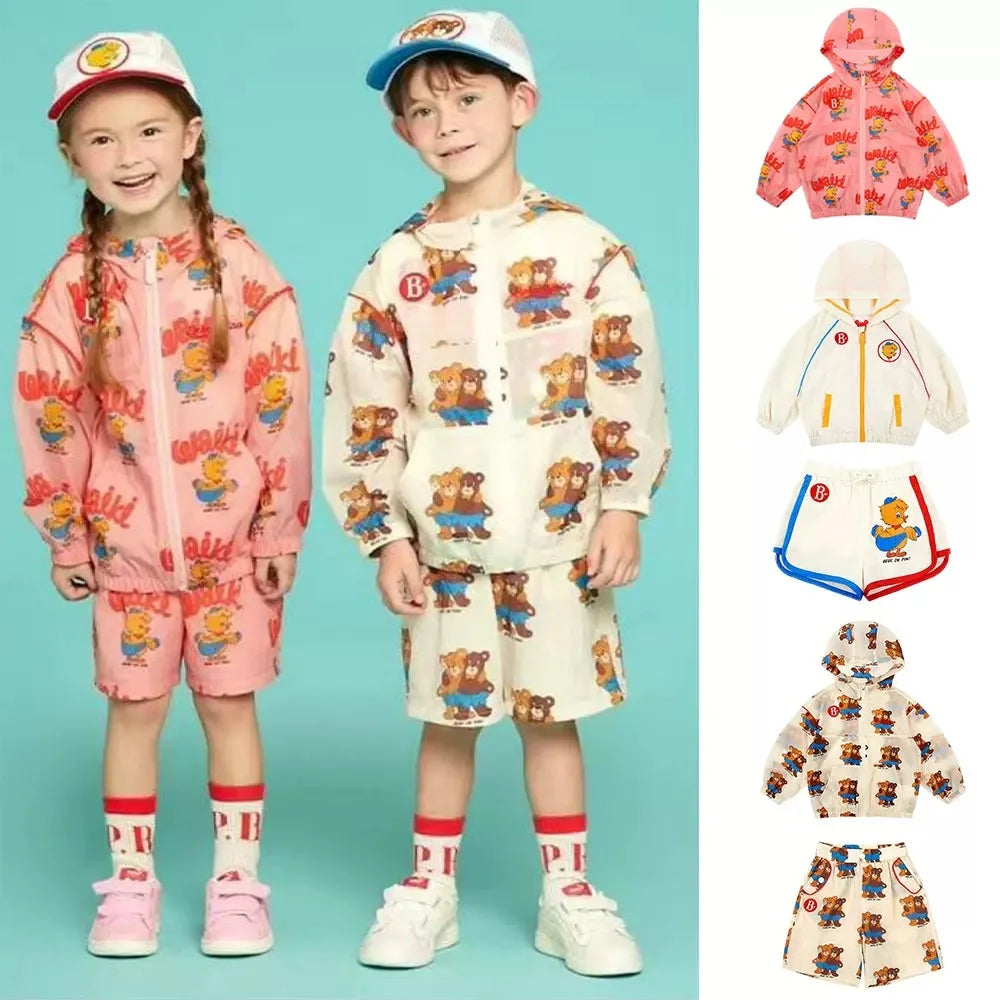 2026 Brand Kids Sun-Protective Clothing Set Summer Boys T-Shirts Shorts Pants Girls Dress Toddler Baby Outfit Children Clothes