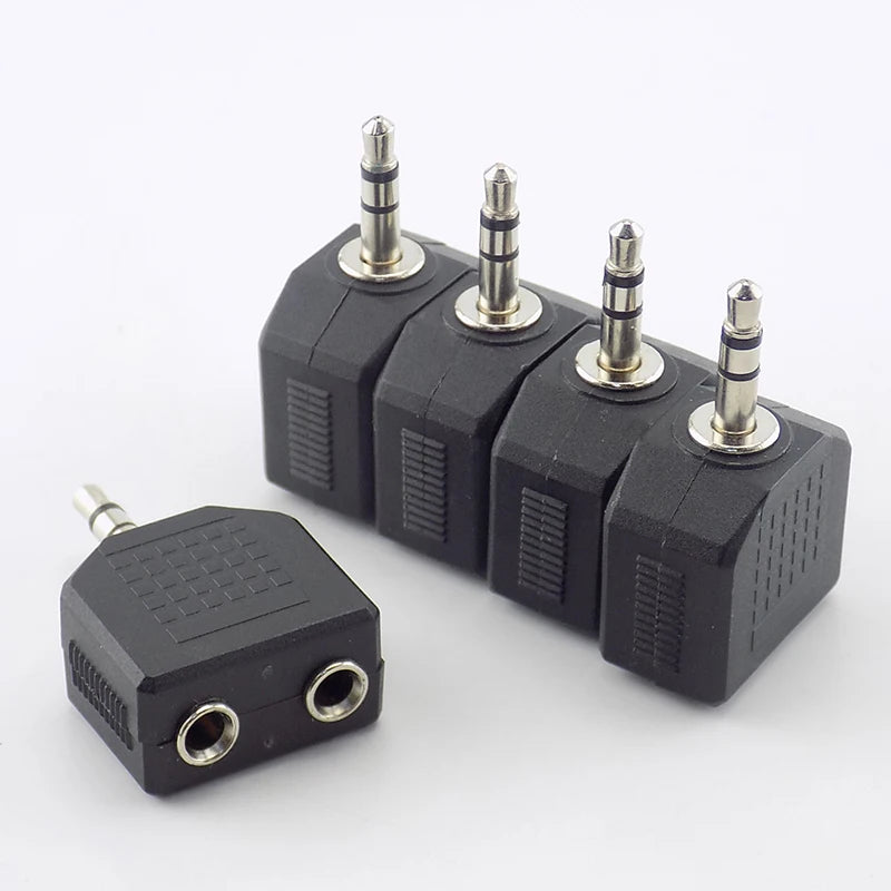 Stereo 3.5mm Audio Jack Male to Dual Female Double Earphone Headphone Y Splitter Adapter Plug DIY Converter