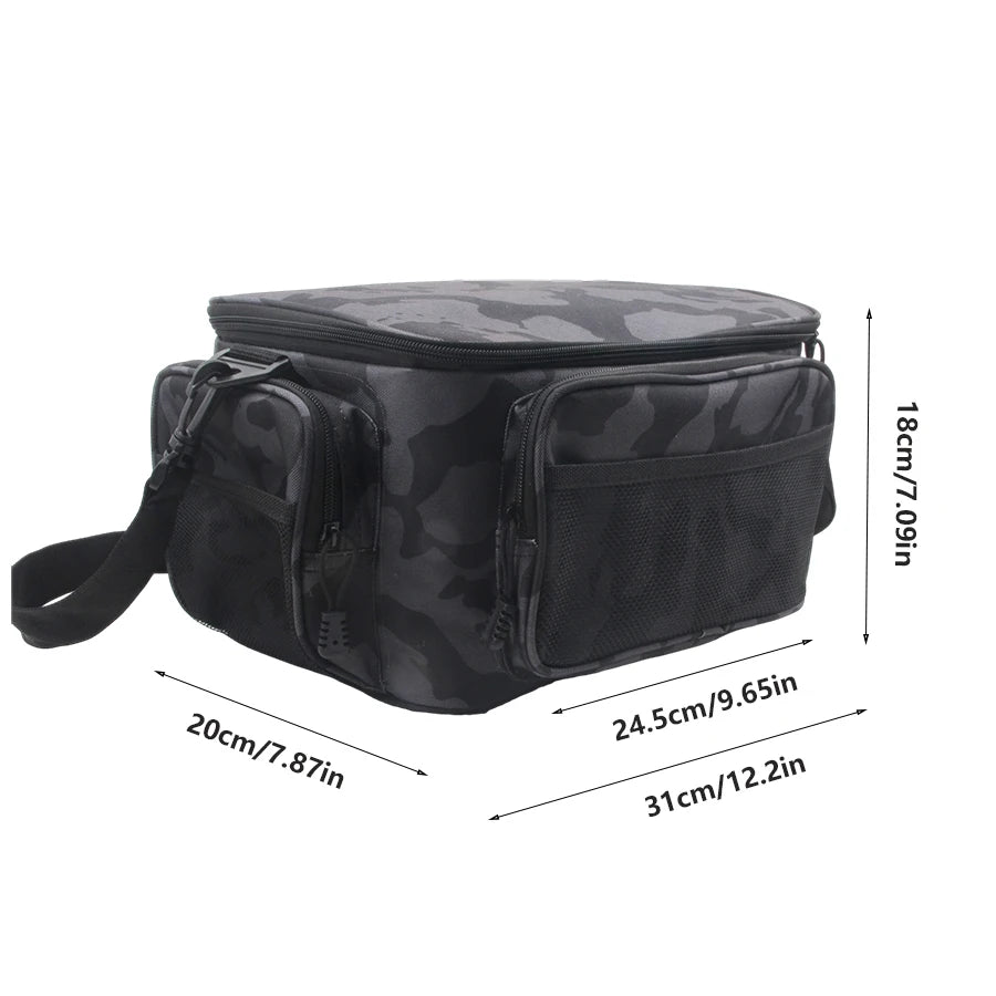 Fishing Tackle Bags Saltwater or Freshwater with Padded Shoulder Strap Fishing Gear Bag Tool Bag
