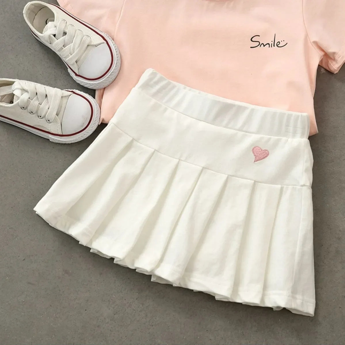Kids Summer Dress with Safety Pants Thin Skirts for Girls New Pleated Skirt Pants Korean Student Uniform Skirts Back To School