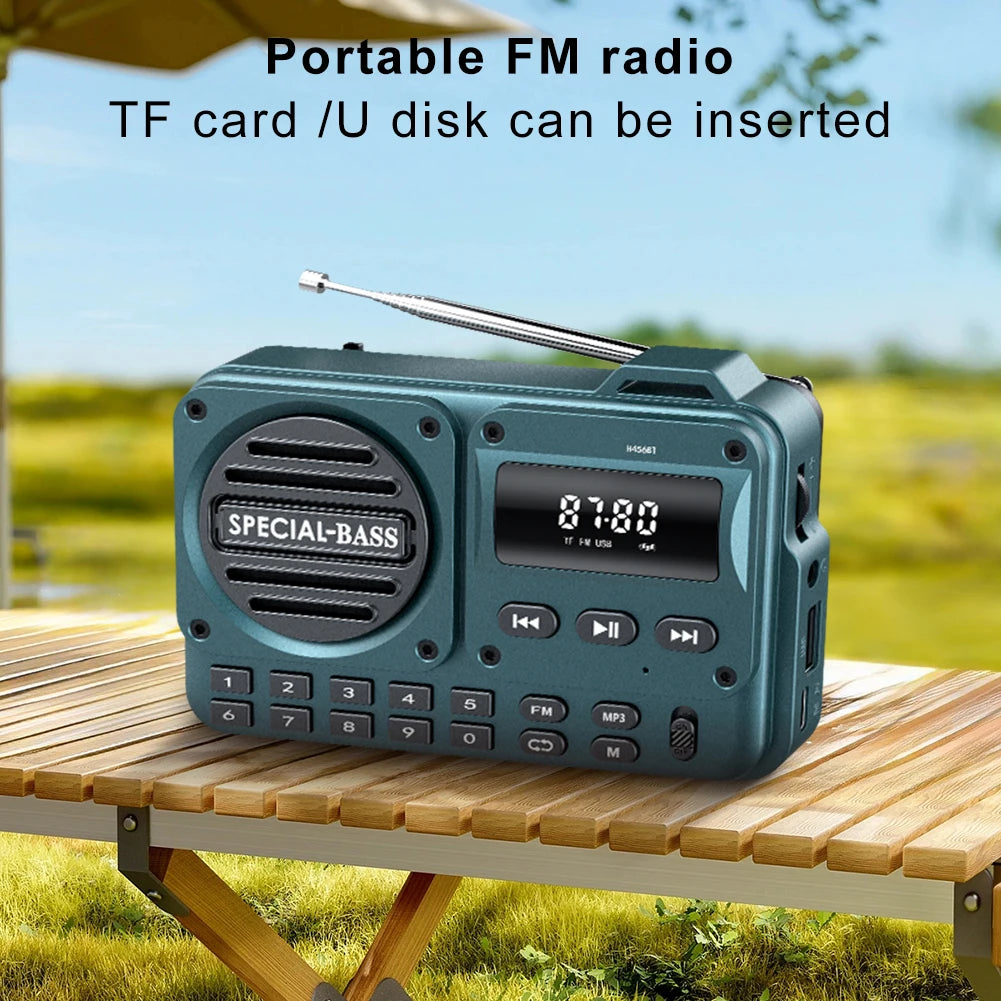 FM Portable Radio with LED Display Digital Radio Recorder BT 5.4 Radio Speaker for Home Travel Gifts for Seniors Elderly