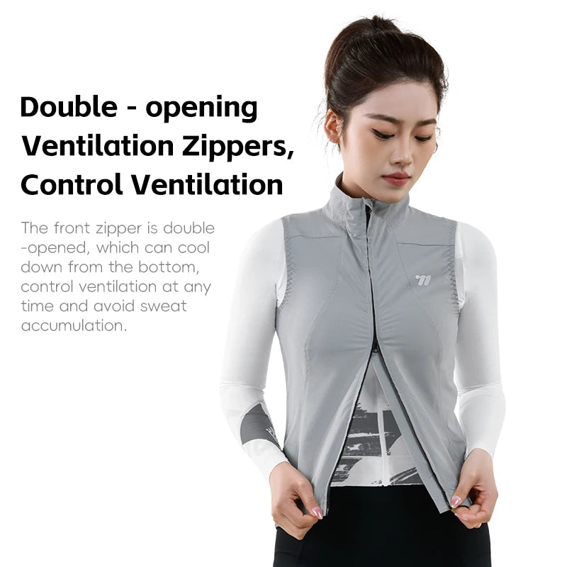 WEST BIKING Women's Cycling Vest Windproof Summer Sports Waistcoat Outdoor Running Fitness Sun Protection Sleeveless Clothing