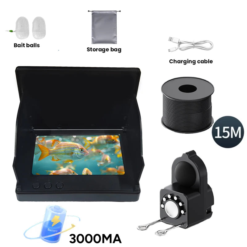 Fishing Camera 120°ortable Fish Depth Finder Water Handheld 1080P 4.3 Inch LCD Fish Finder Underwater With Night Vision