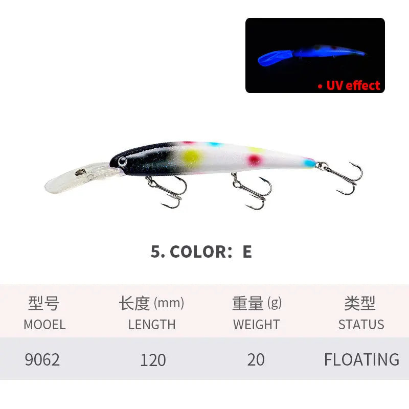 120MM 20G Minnow Fishing Lures Floating Wobbler Long Casting Artificial Hard Bait Trolling Jerkbait Depth 3-8M Fishing Supplies