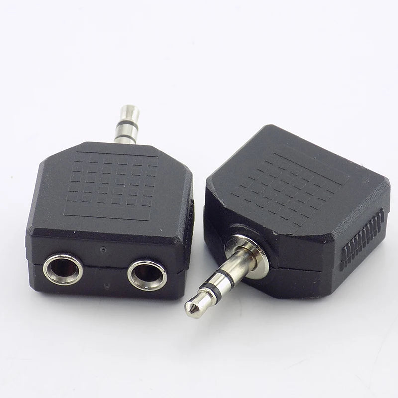 Stereo 3.5mm Audio Jack Male to Dual Female Double Earphone Headphone Y Splitter Adapter Plug DIY Converter