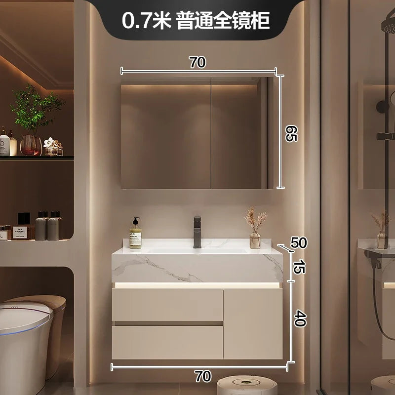 Partitions Storage Bathroom Cabinet Organizer Mirror Wall Shelves Accessories Toilet Cupboard Luxury Gabinete Home Furniture