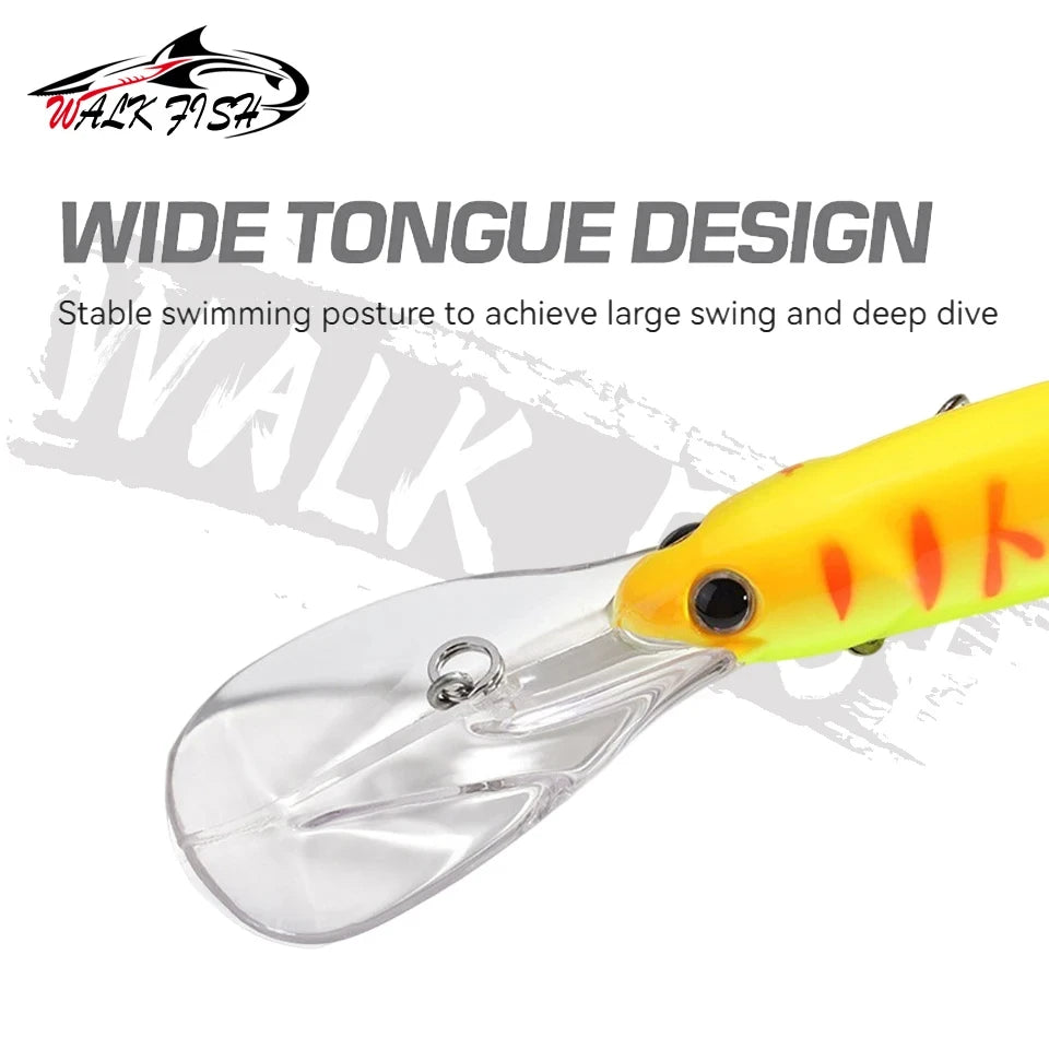 WALK FISH Deep walleye Trolling Fishing Lure Wobbler 12cm 20g Floating Crankbait Minnow Bass Pike Bait Depth 0-6m Fishing Tackle
