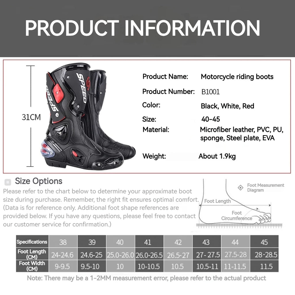 Riding Tribe Men Motorcycle Boots Moto Racing Motocross Off-Road Motorbike Motorcycle Shoes Botas Moto Riding Boots