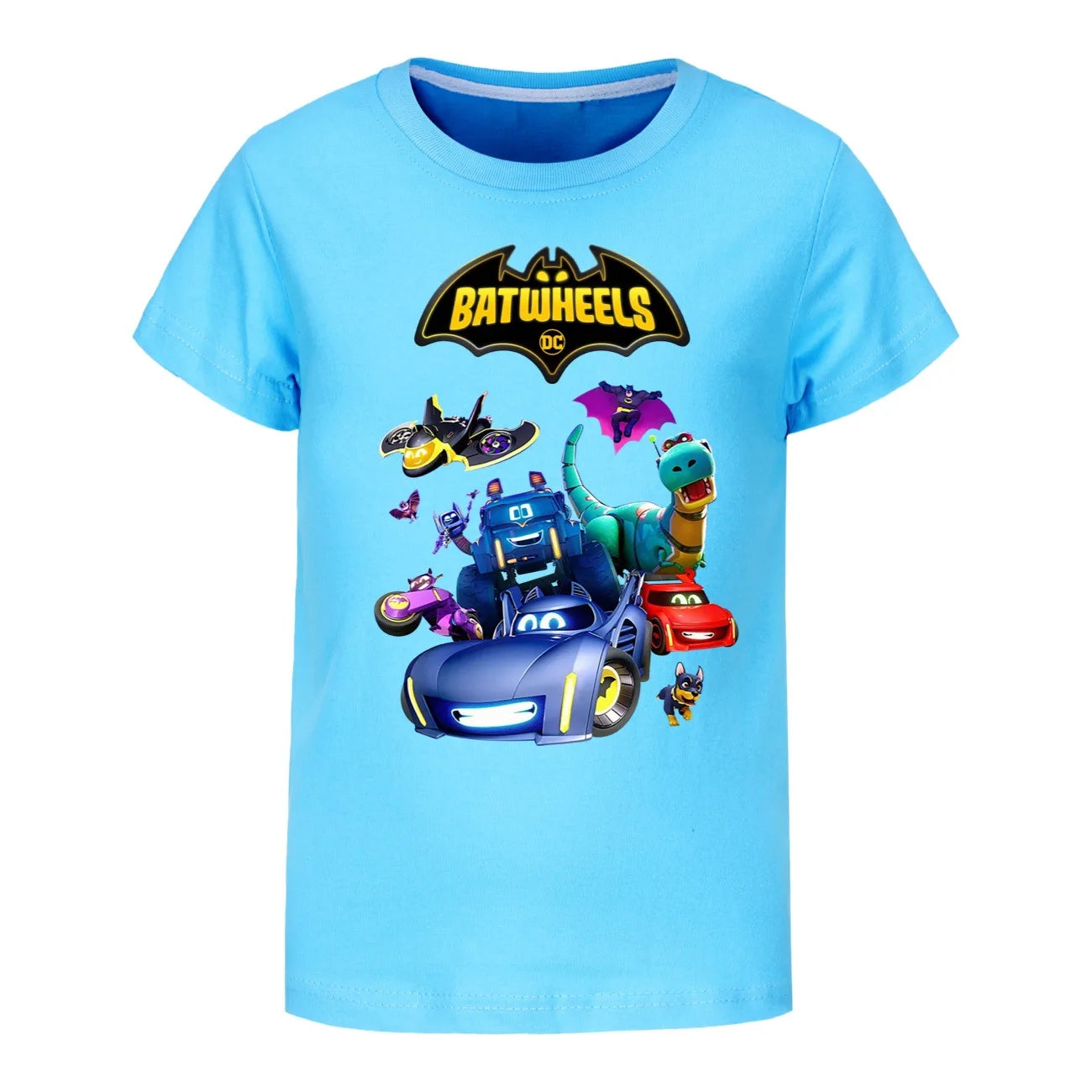 Funny Batwheels Short Sleeve Kids Clothing T-Shirts Summer Children Tops Cartoon Casual Tees Cotton Boys Girls Clothes3057