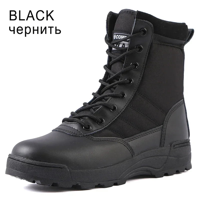 Men's Boot Combat Mens Camo Ankle Boots Tactical Big Size 36-47 Boot Male Shoes Work Safety Shoes Motocycle Boots