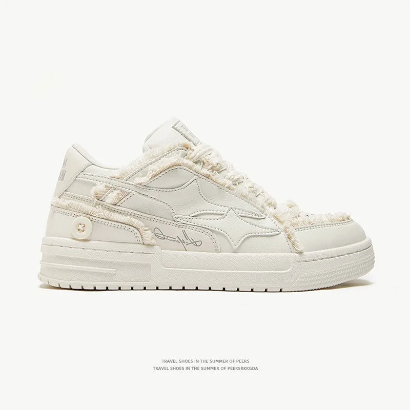 Unisex Retro Star Leather Tennis Sneakers
