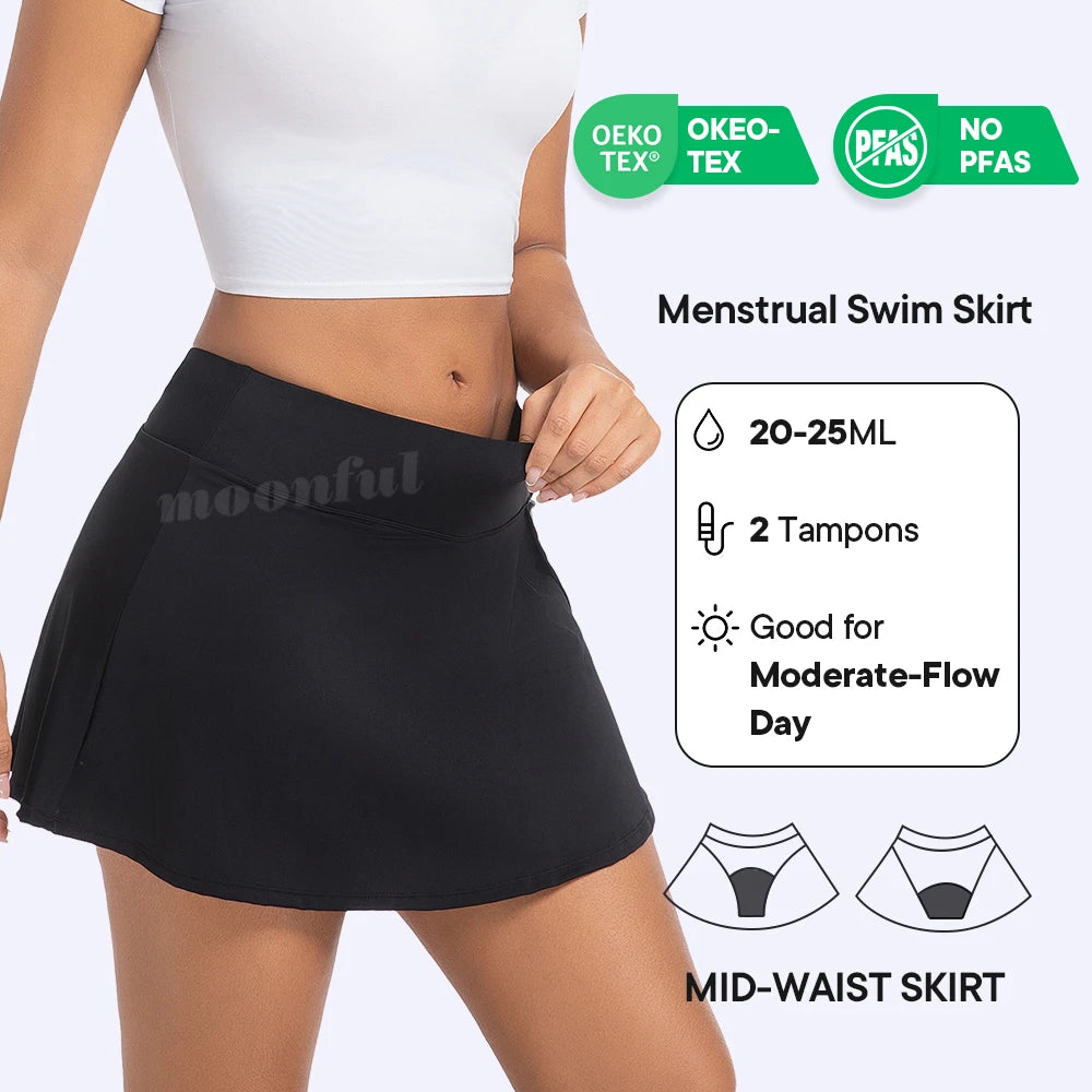 Menstrual Swimsuit for Pool Girl Menstruation Swimwear Panties Heavy Flow Women Recyclable Swimsuit Skirt Period Swim Bottom