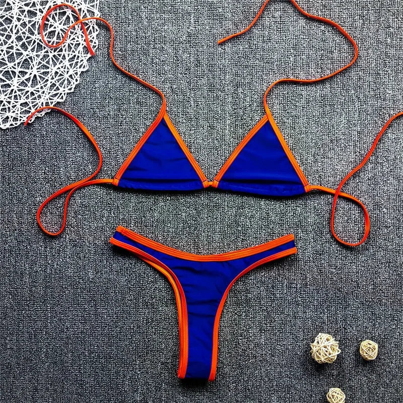 Swimsuit Women  European and American Sexy Bikini, Backless, Fresh and Cute, Multi-color Two-piece Swimsuit for Women